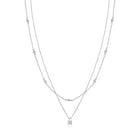 Lelice silver layered crystal station necklace Grace on a white background