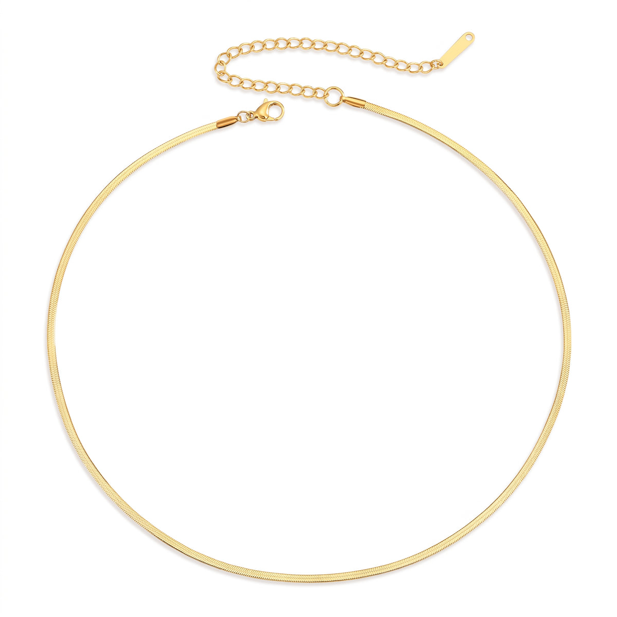 Lelice Harper Herringbone Necklace in gold on a white background