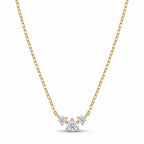 Lelice Hélène Three Stone Necklace in gold on a white background