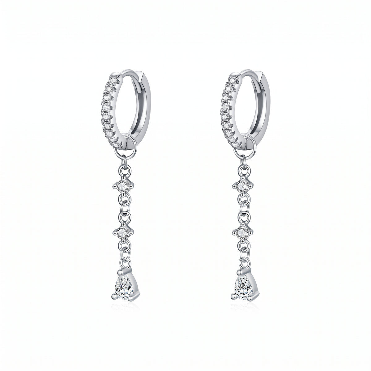 Lelice Héloïse Silver Drops in silver on a white background