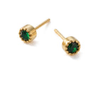 Lelice Jade Emerald Studs in gold on a white background
