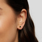Jade Emerald Studs - Earrings - Lelice Jewelry