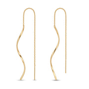 Lelice gold wave threader earrings Jane on a white background