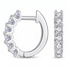 Lelice silver crystal huggie hoop earrings Julia on a white background