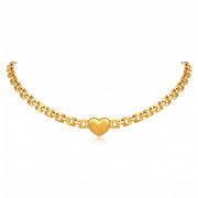 Lelice Juliet Heart Choker in gold on a white background
