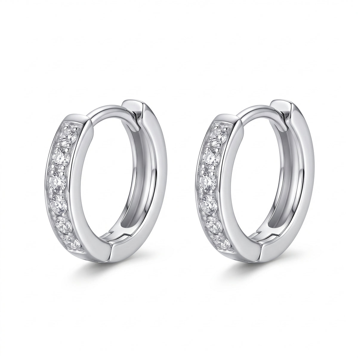 Lelice Kaia Hoop Earrings in silver on a white background