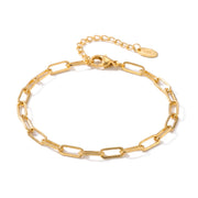 Lelice Classic Paperclip Chain in gold on a white background