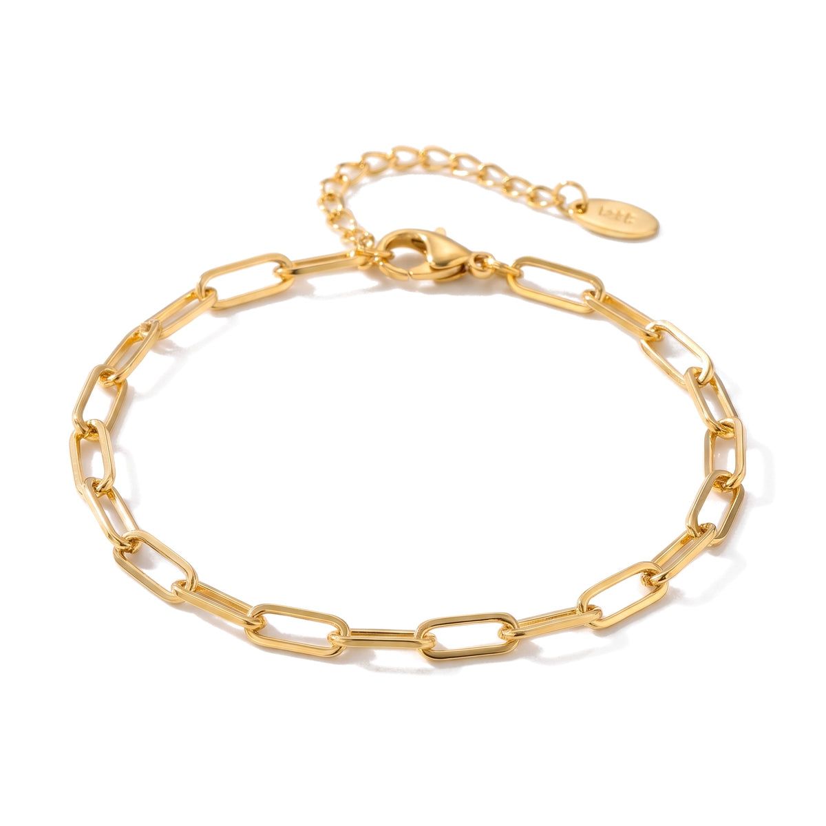 Lelice Classic Paperclip Chain in gold on a white background