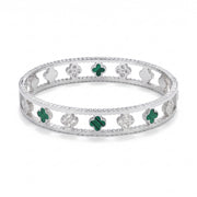 Lelice Dublin Quatrefoil Silver Bangle on a white background