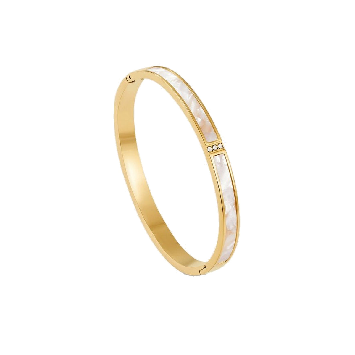 Lelice Lyra Cuff Bangle in gold on a white background