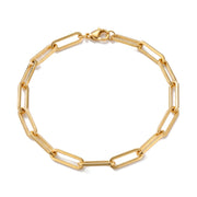 Lelice Margot Gold Paperclip Chain Link Bracelet on a white background