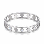 Lelice Miya Silver Clover Bangle on a white background