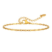 Lelice Modern Paperclip Bracelet in gold on a white background
