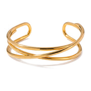 Lelice Rio Crossover Cuff in gold on a white background