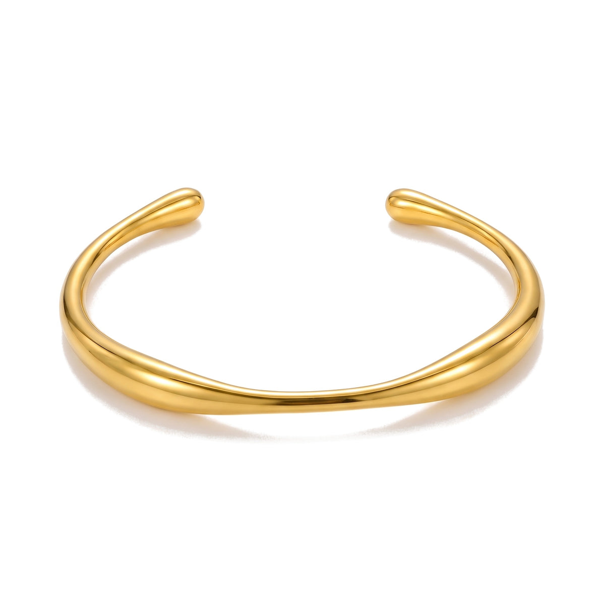 Lelice Sahara Wave Bangle in gold on a white background