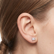 Close-up of the Lelice Léonie Silver Studs on the ear