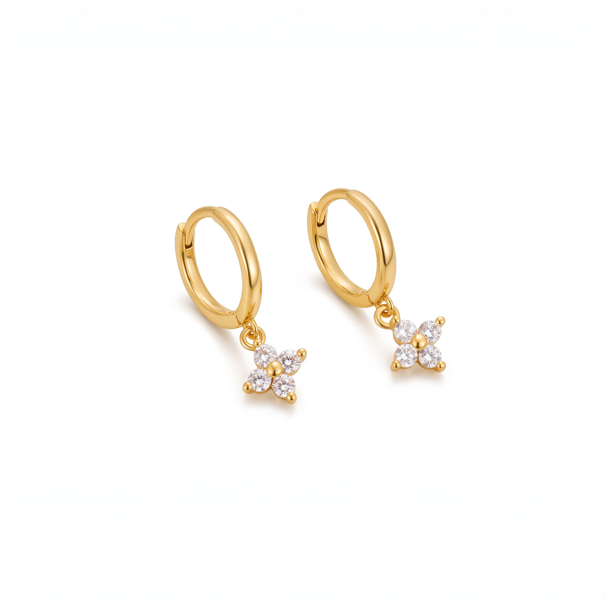 Lelice Lou Clover Earrings in gold on a white background