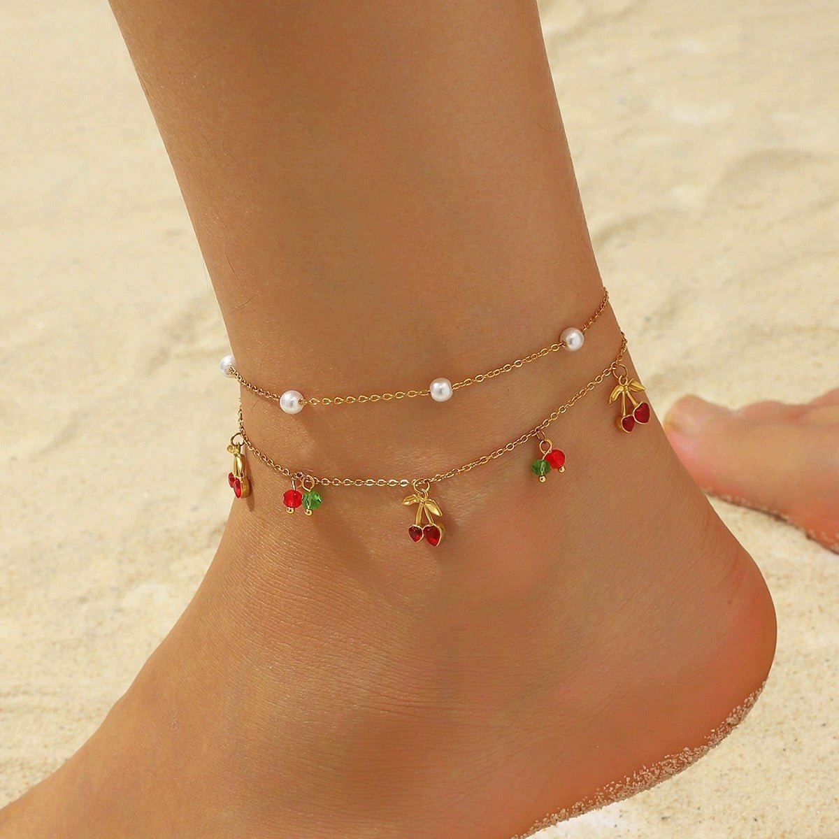 Louise Cherry Anklet - Anklet - Lelice Jewelry