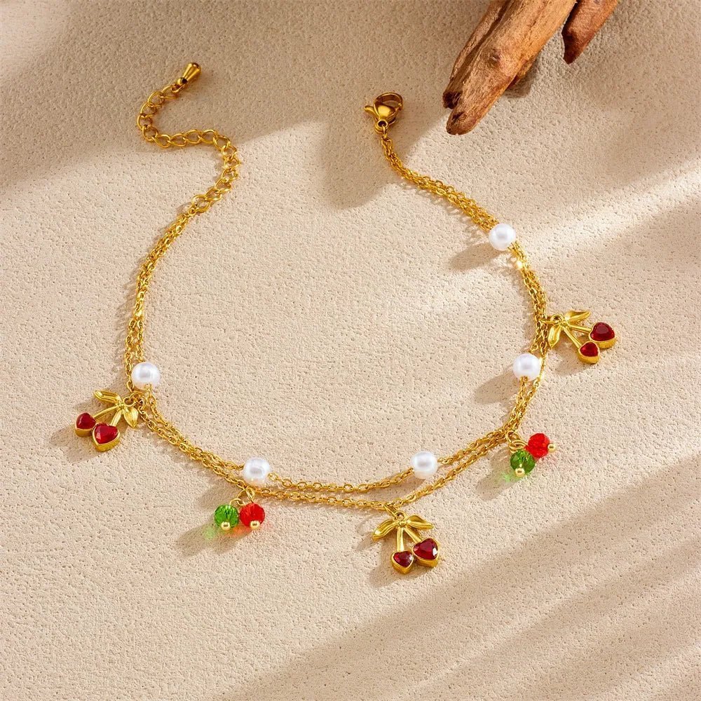 Louise Cherry Anklet - Anklet - Lelice Jewelry