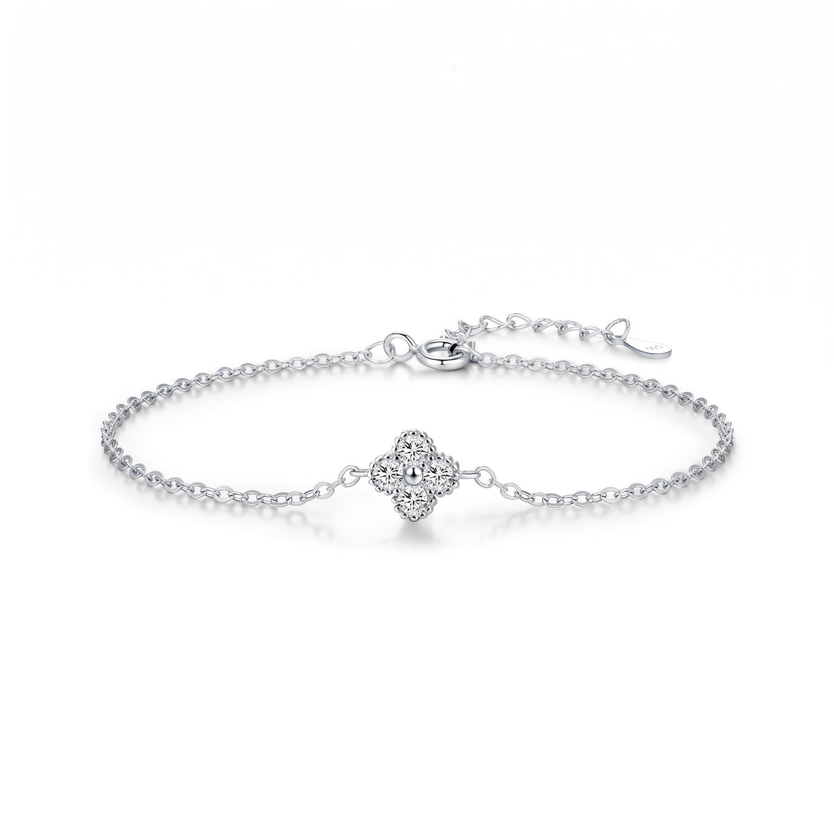 Lelice Louise Clover Bracelet in silver on a white background