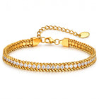 Lelice Lumière Woven Anklet in gold on a white background