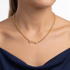 Close-up of the Lelice Maeve Classic Necklace in gold at the collarbone