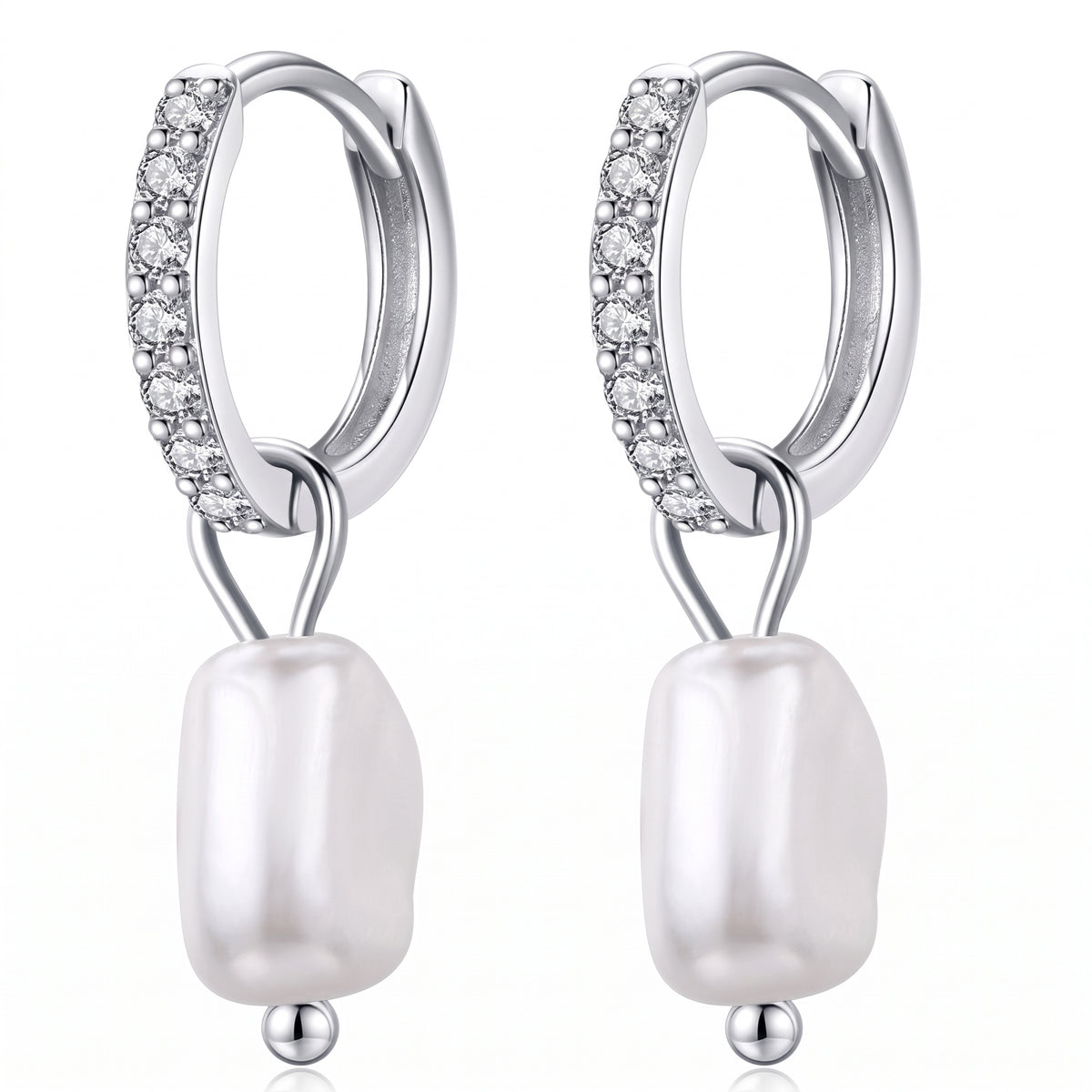 Lelice Margo Silver Huggies on a white background