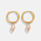Lelice Marie Pearl Earrings in gold on a white background