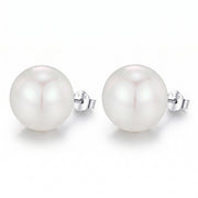Lelice Matilda Pearl Earrings in silver on a white background