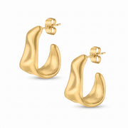 Lelice Maya Ripple Hoops in gold on a white background