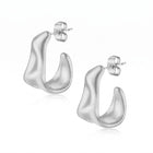 Lelice Maya Ripple Silver Hoops on a white background