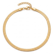 Lelice Mila Herringbone Anklet in gold on a white background