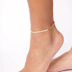 Mila Herringbone Anklet - Lelice Jewelry