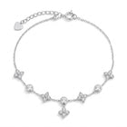 Lelice Nia Silver Clover Anklet on a white background