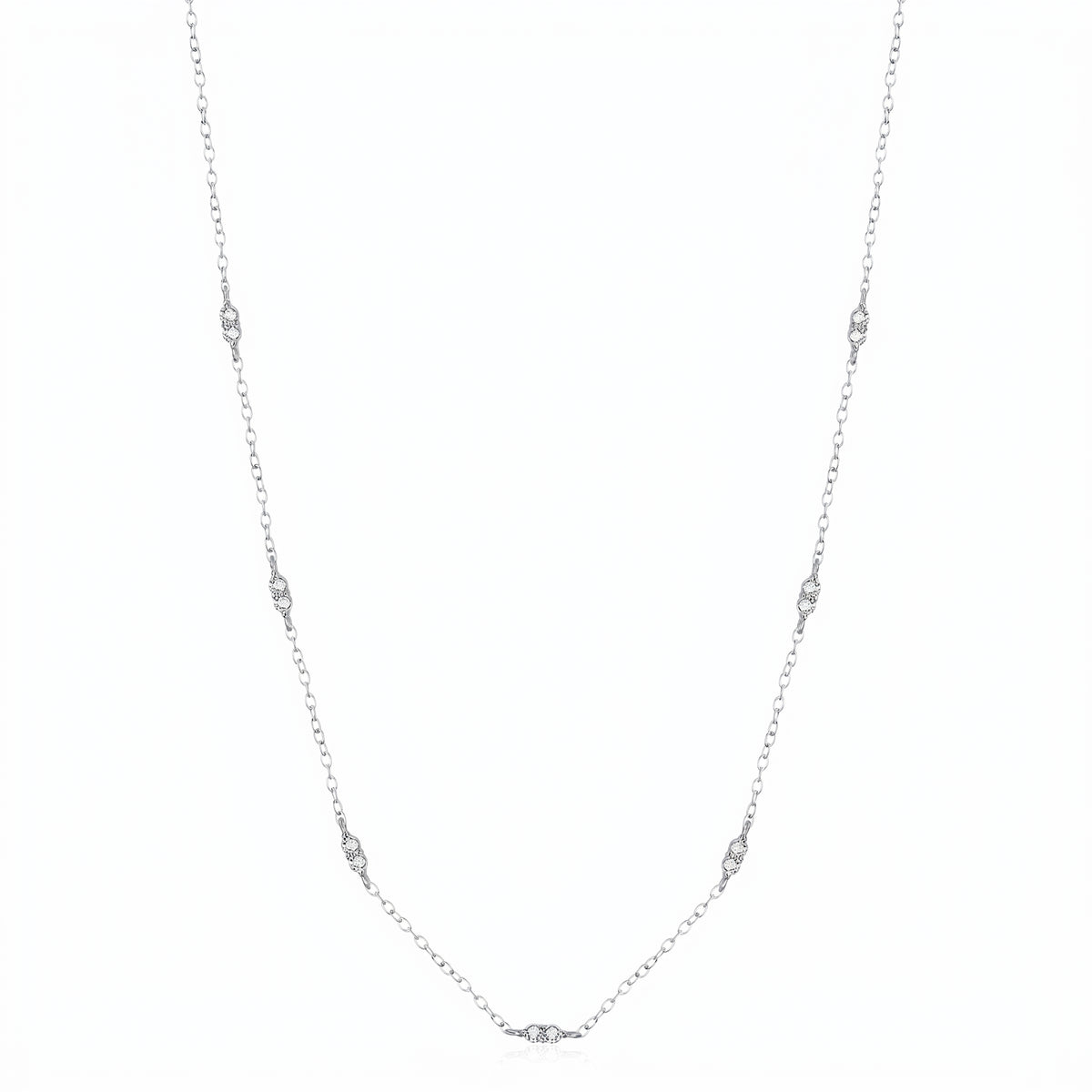 Lelice Nora Zircon Necklace in silver on a white background