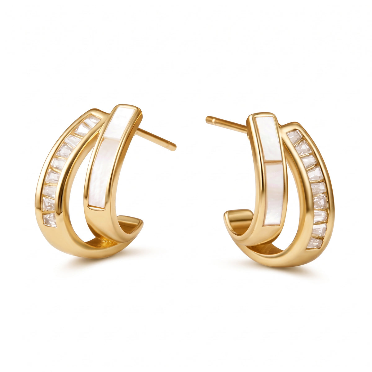 Lelice Odette Pearl Earrings in gold on a white background