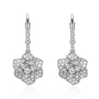 Crystal Rosette Silver Earrings