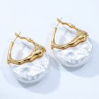 Lelice Perla Gold Baroque Pearl Chunky Hoop Earrings on a white background