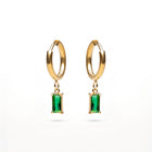 Lelice Piper Emerald Earrings in gold on a white background