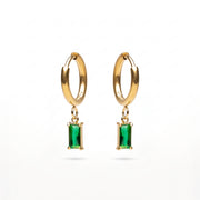 Lelice Piper Emerald Earrings in gold on a white background