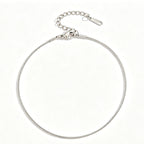 Jade Sleek Silver Anklet