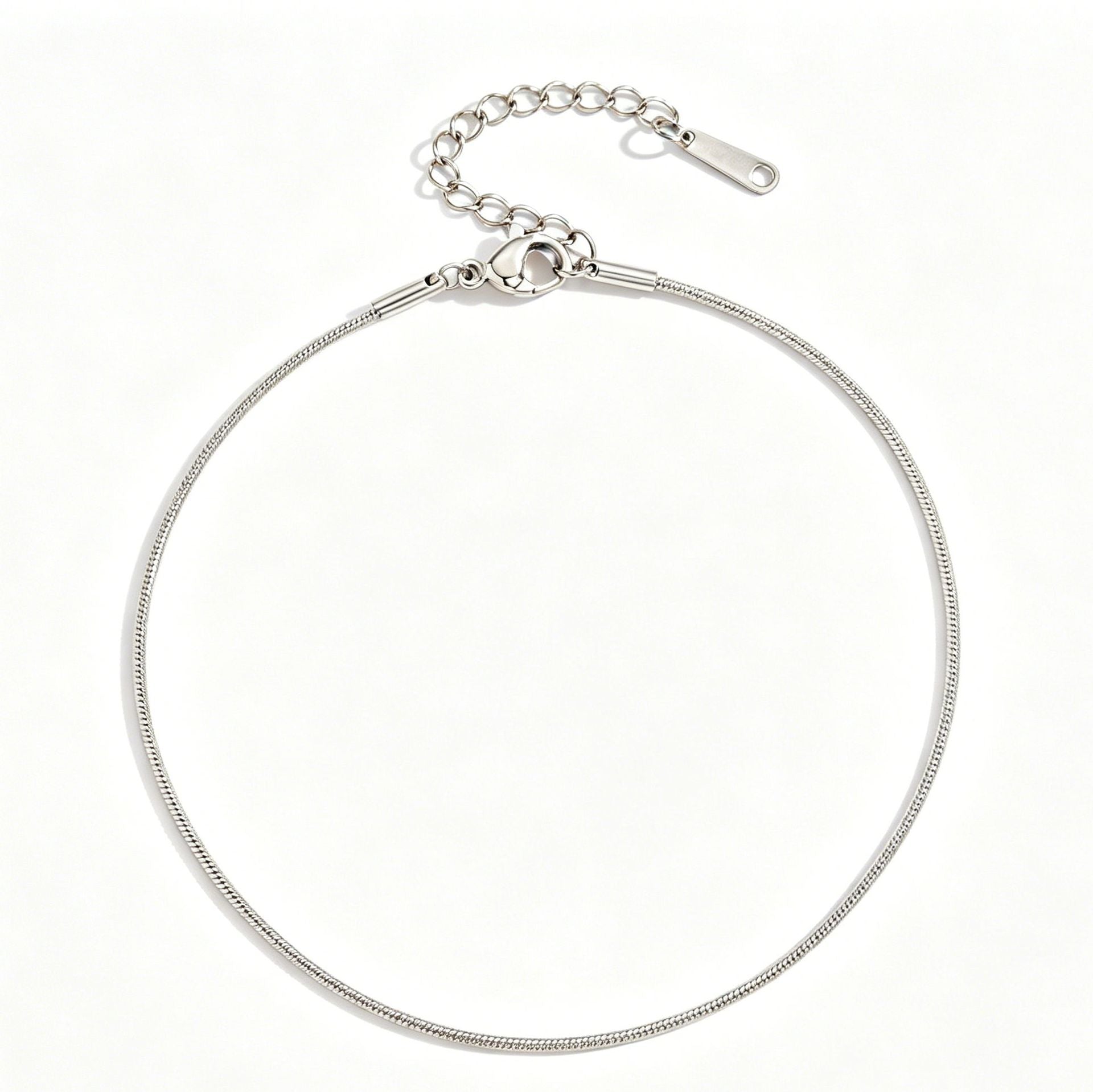 Jade Sleek Silver Anklet