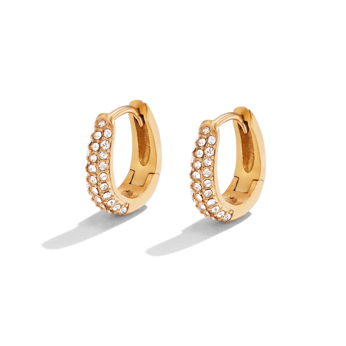 Lelice Rose Sparkle Hoops in gold on a white background