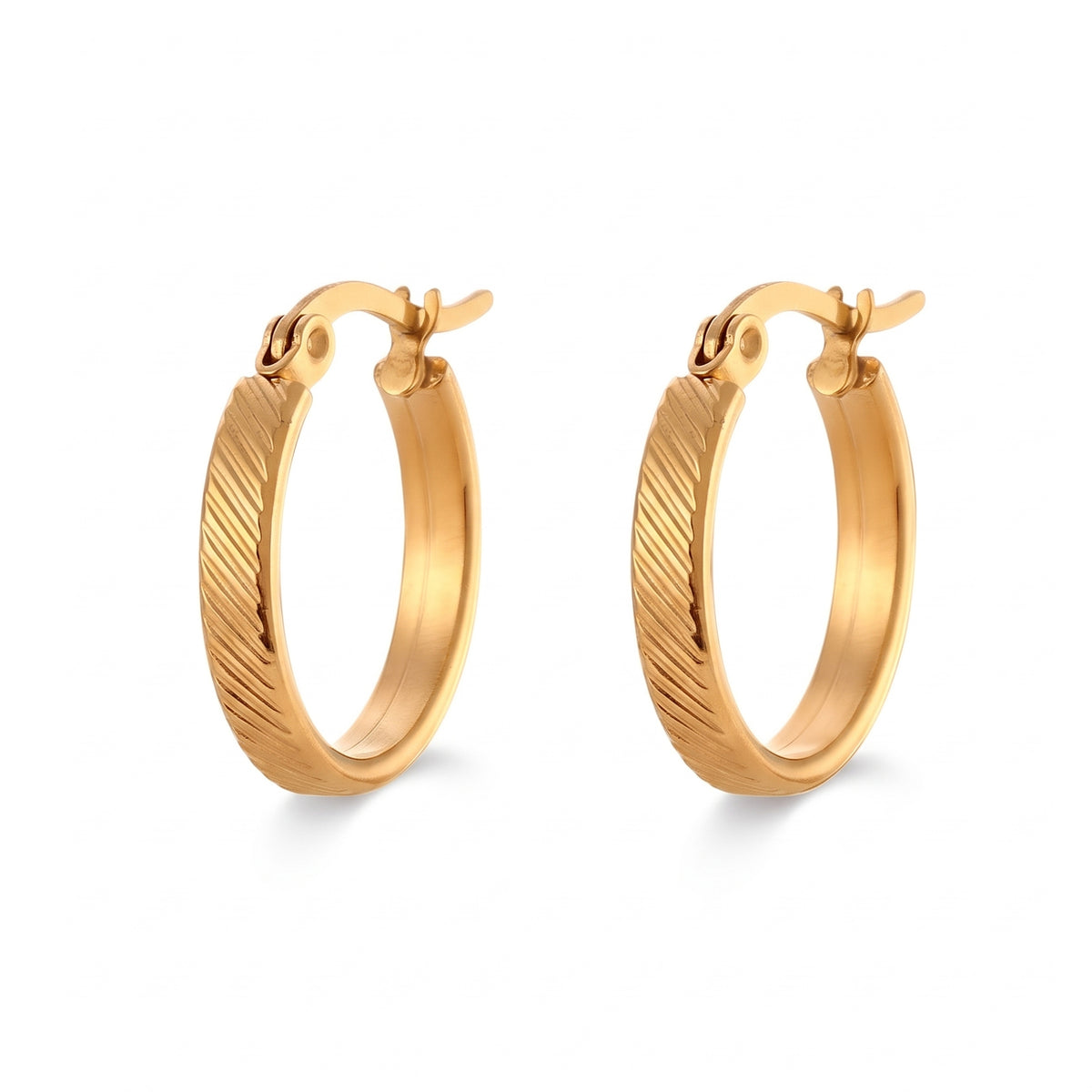 Lelice Sarah Minimal Hoops in gold on a white background