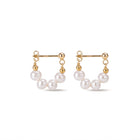 Lelice Sophie Pearl Hoops in gold on a white background