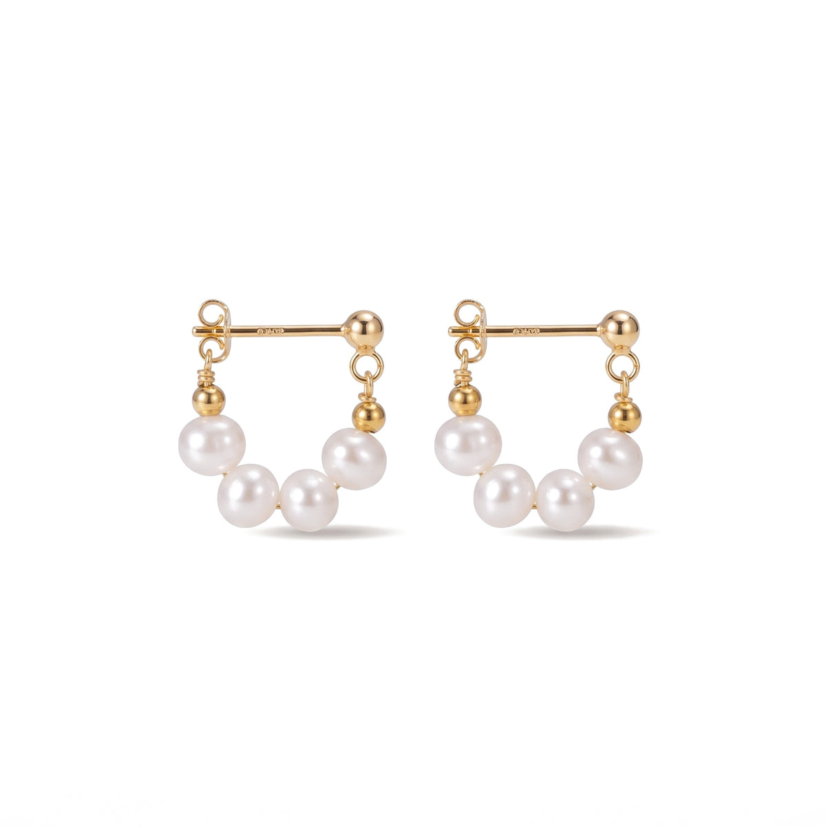 Lelice Sophie Pearl Hoops in gold on a white background