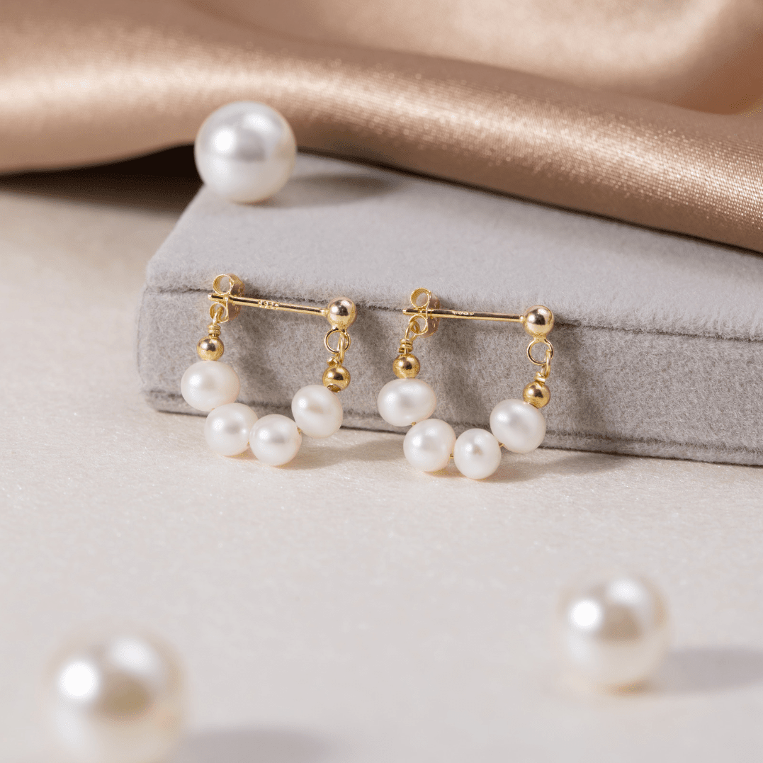 Sophie Pearl Hoops - Earrings - Lelice Jewelry