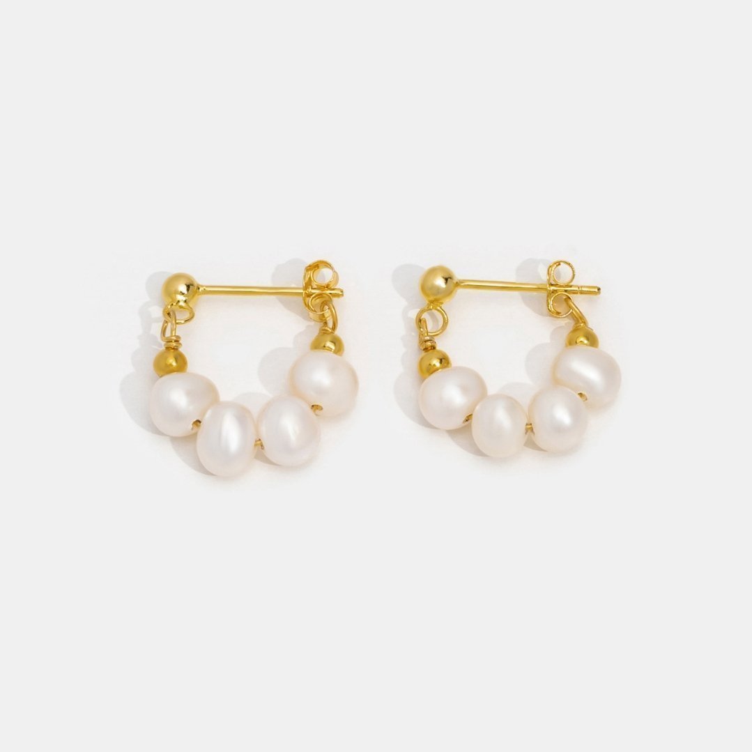 Sophie Pearl Hoops - Earrings - Lelice Jewelry