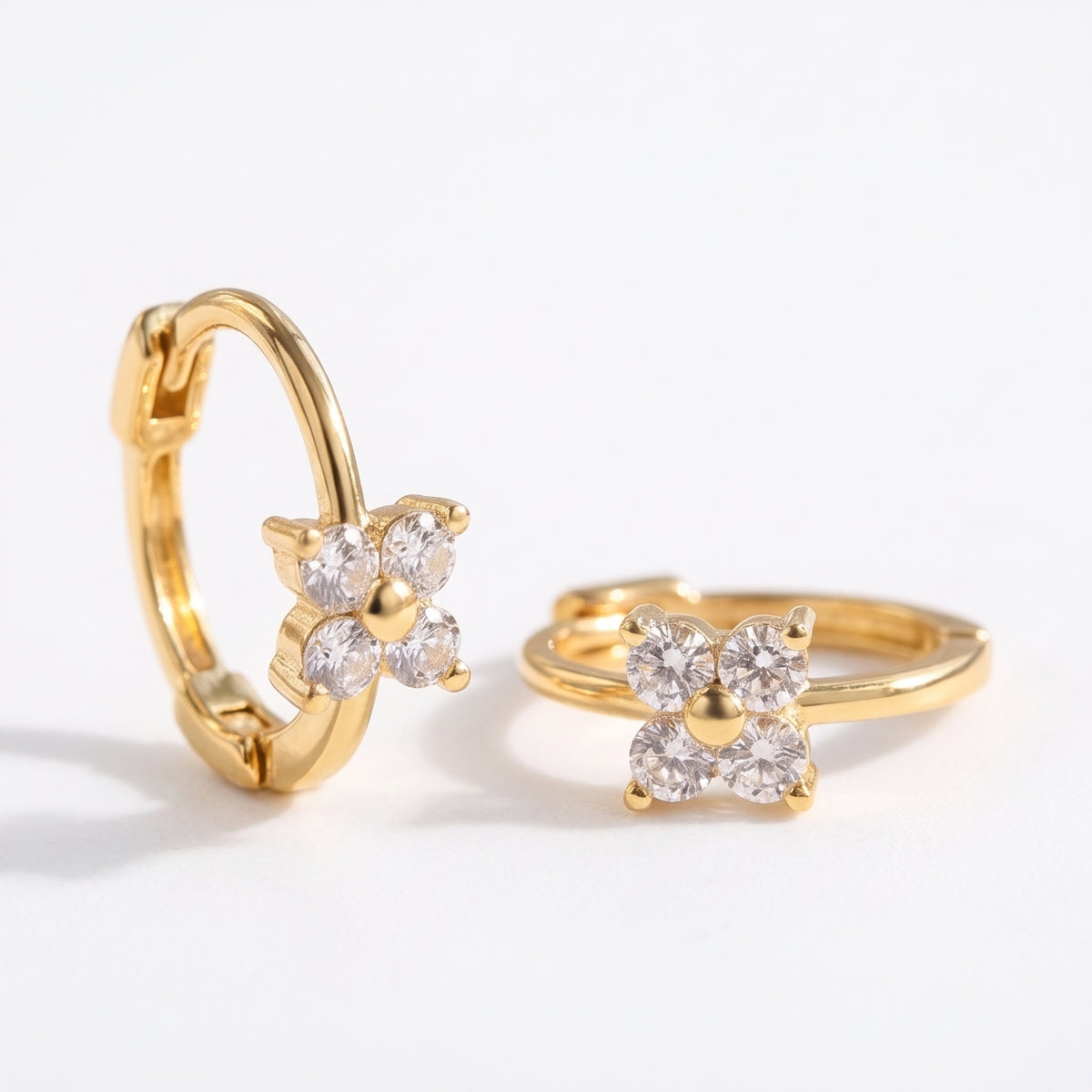 Lelice Sparkle Gold Hoops on a white background