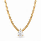 Lelice Teardrop Bezel Necklace in gold on a white background